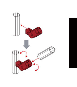 精益管萬向外扣連接件安裝示意圖 精益管萬向外扣連接件安裝示意圖